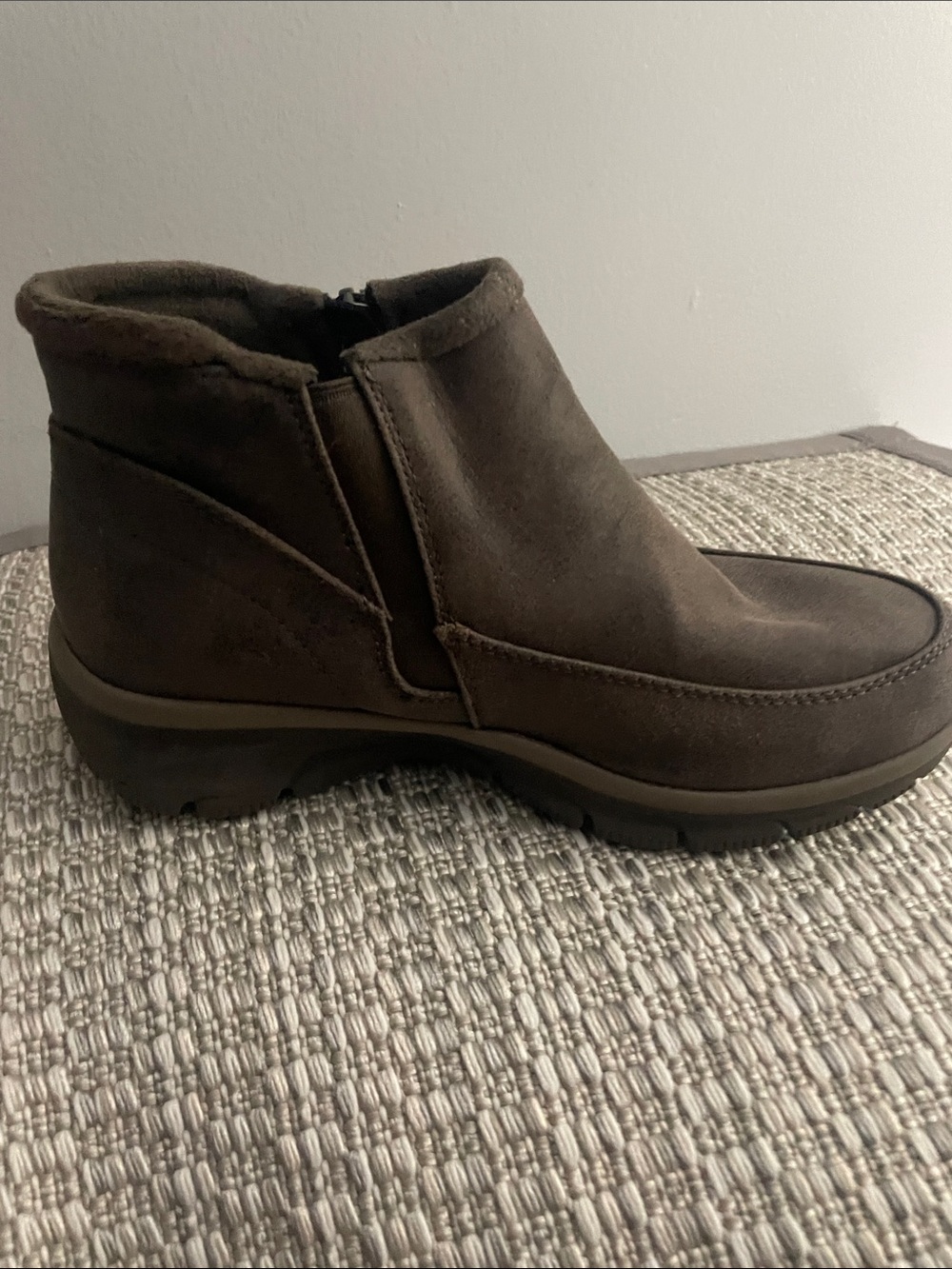 Skechers Brown Suede Slip-On Ankle Booties